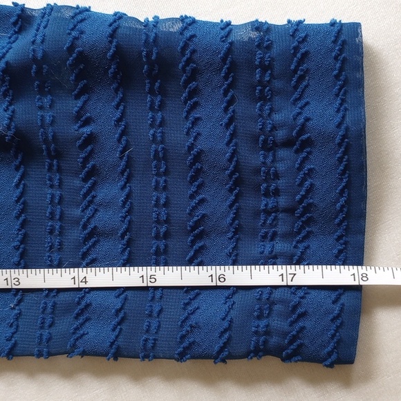 Ann Taylor Textured Semi-Sheer Mini Dress XS Blue Striped Lined  50off3 - Picture 6 of 7